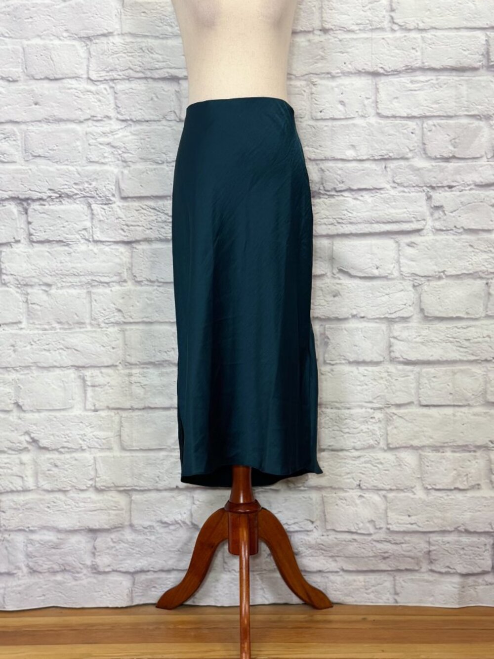 Universal Standard Diane Satin Bias Skirt in Deep Sea